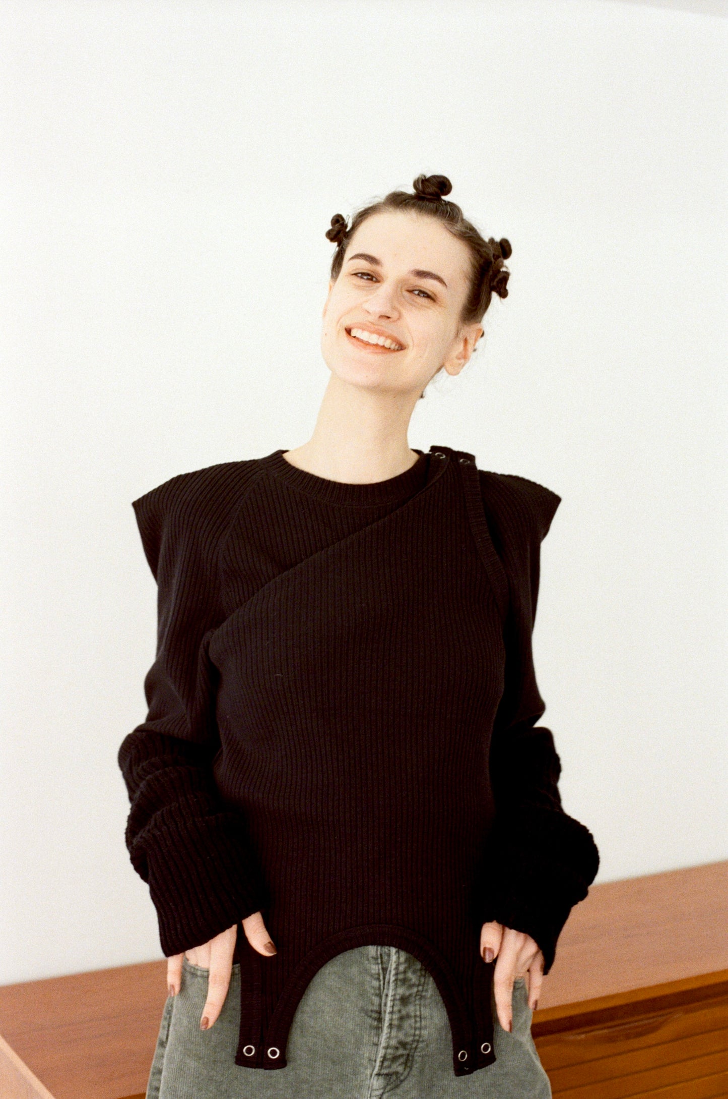 SWITCHING RIB LONG SLEEVE TOPS