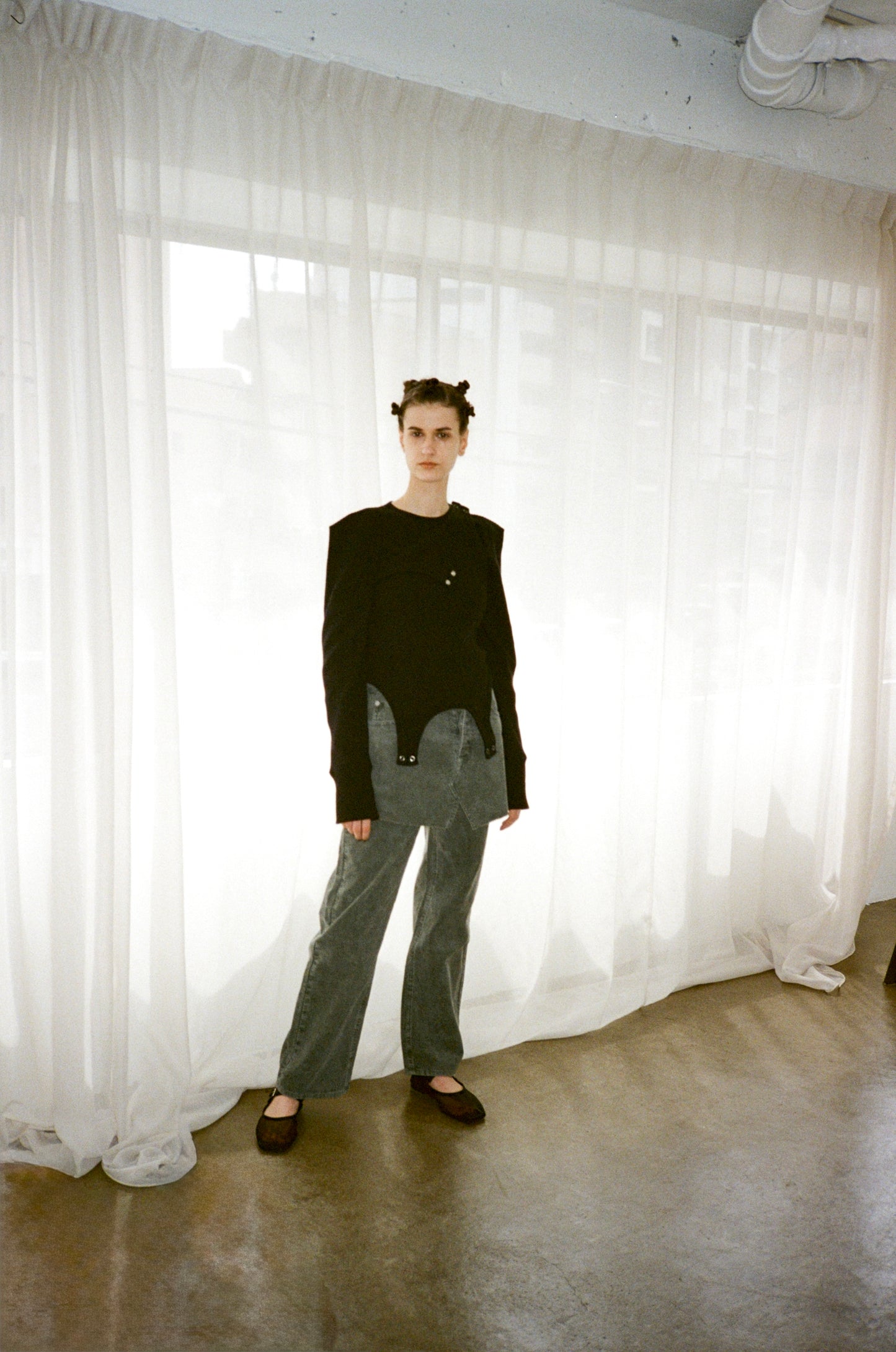 SWITCHING RIB LONG SLEEVE TOPS