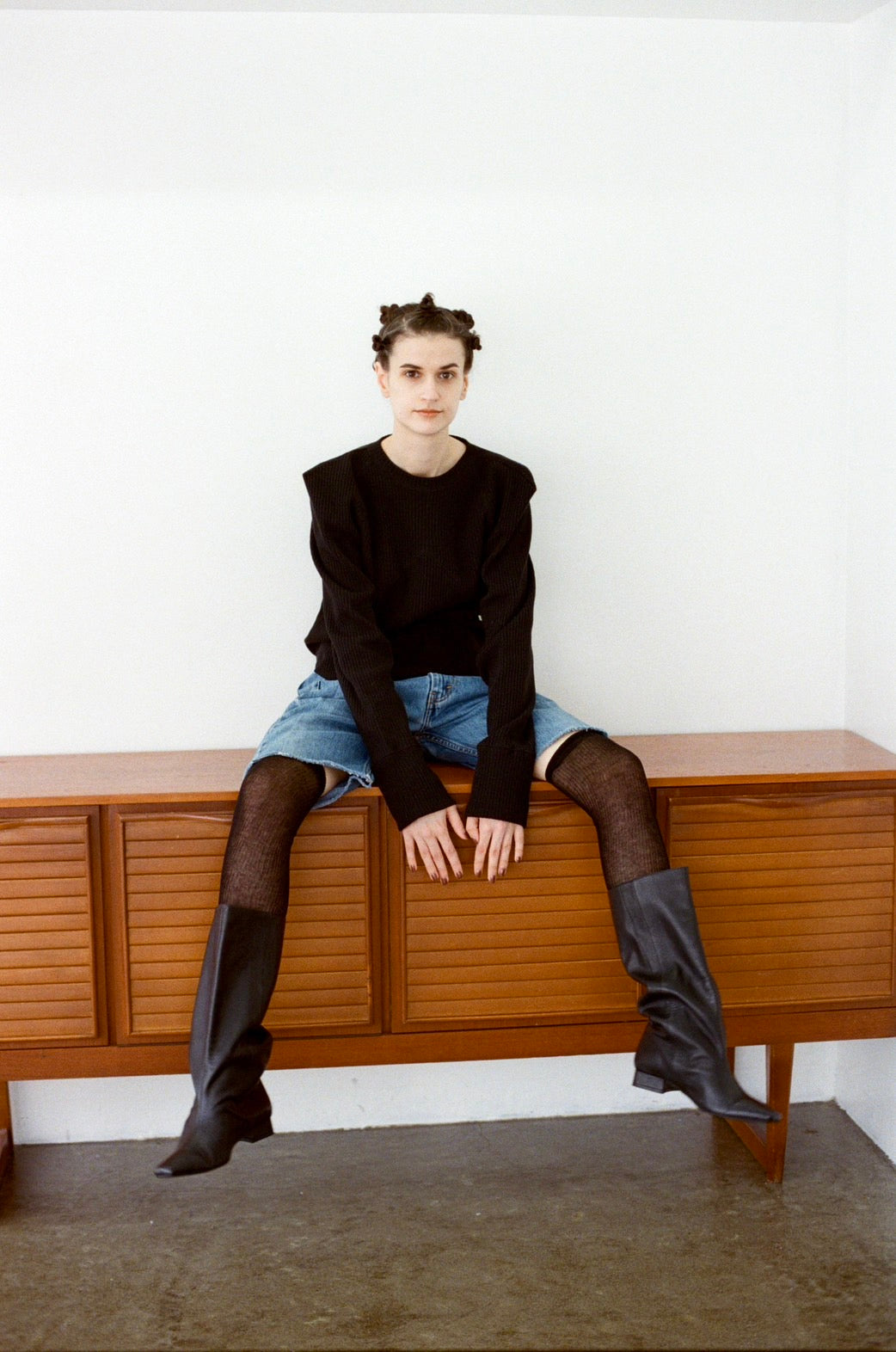 SWITCHING RIB LONG SLEEVE TOPS