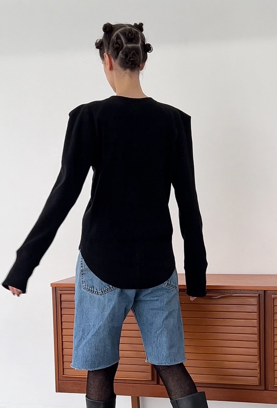 SWITCHING RIB LONG SLEEVE TOPS