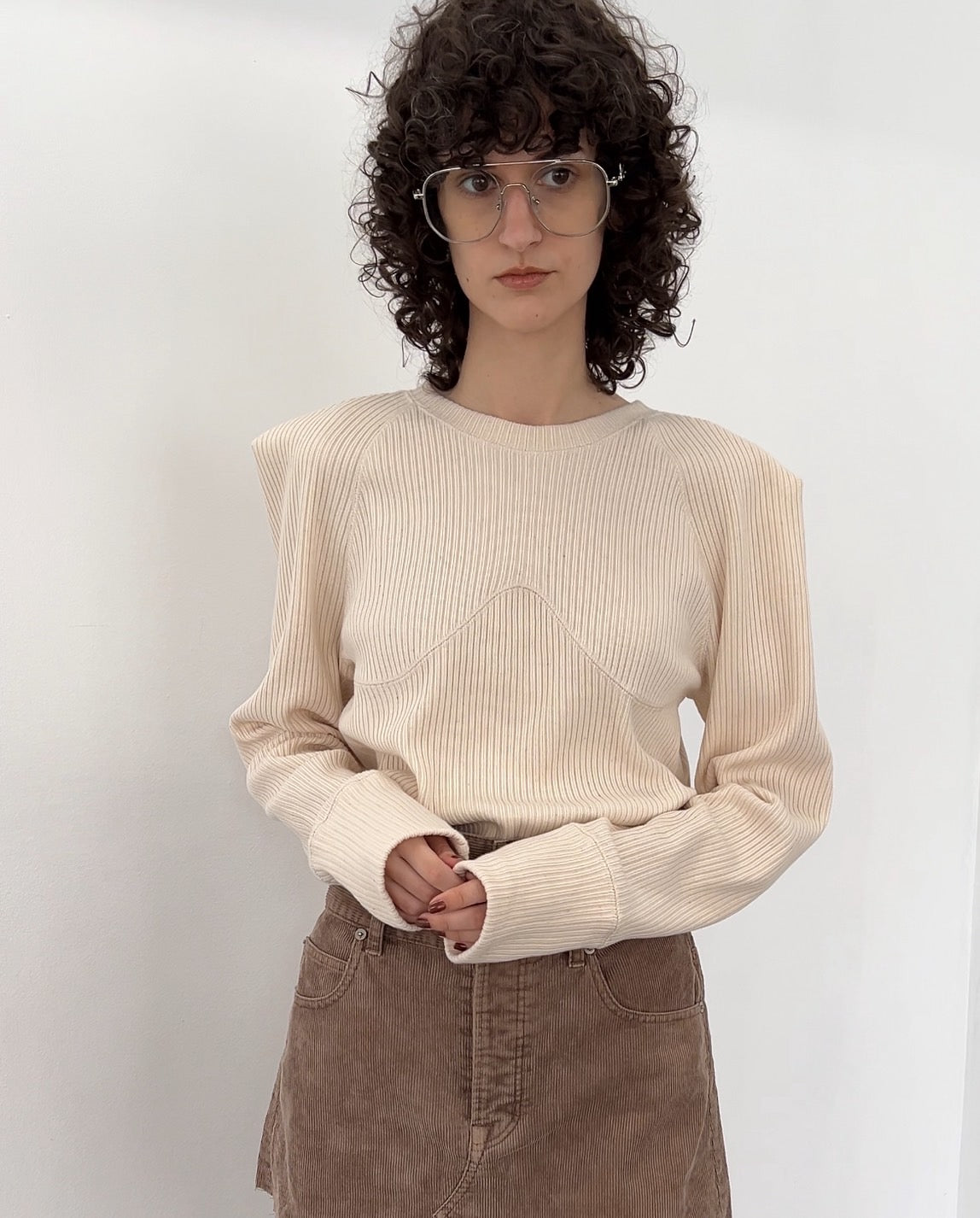 SWITCHING RIB LONG SLEEVE TOPS