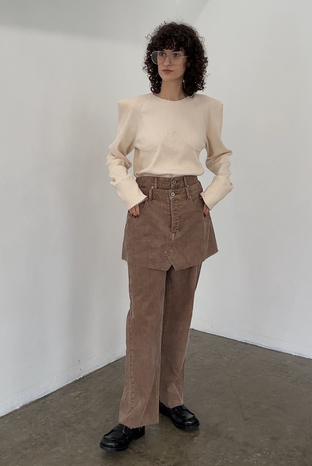 SWITCHING RIB LONG SLEEVE TOPS