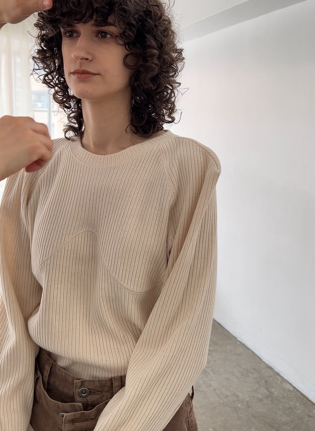 SWITCHING RIB LONG SLEEVE TOPS