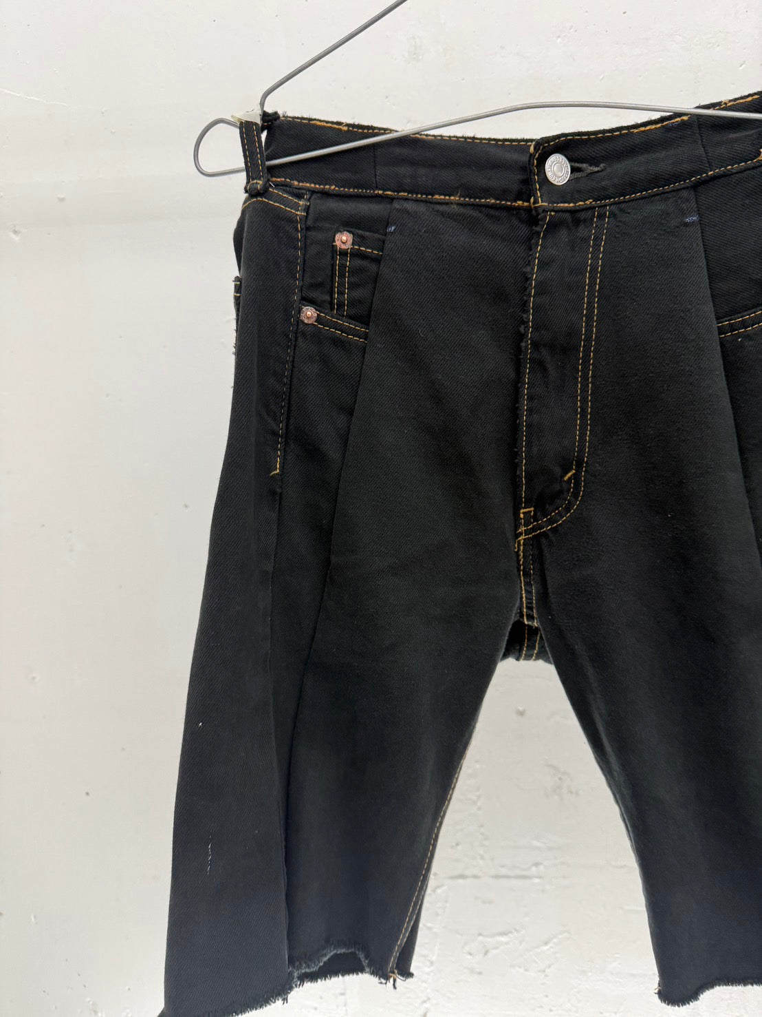 SWITCHING HALF DENIM ‐BLKS9