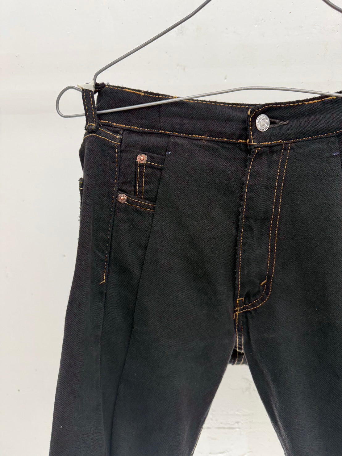 SWITCHING HALF DENIM ‐BLKS9