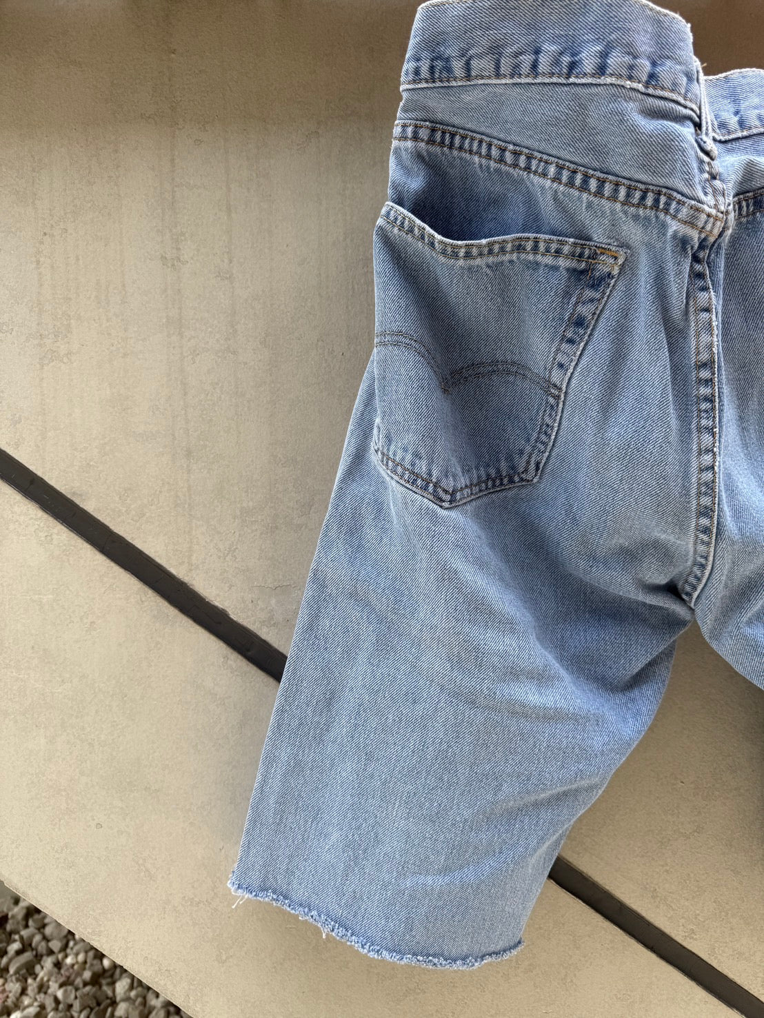 SWITCHING HALF DENIM ‐BLUM3