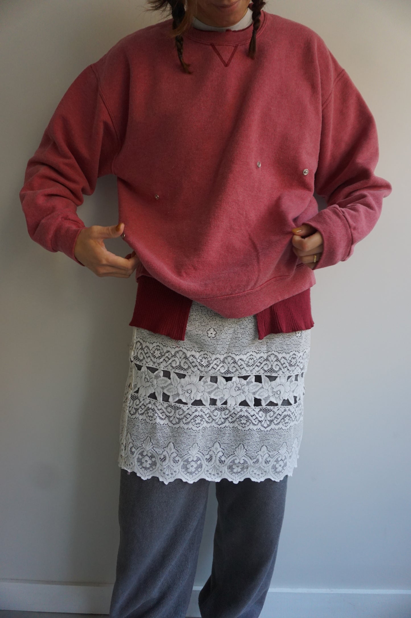 SNAP BUTTON BLEACH SWEAT-1