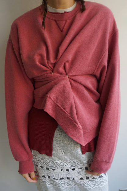 SNAP BUTTON BLEACH SWEAT-1