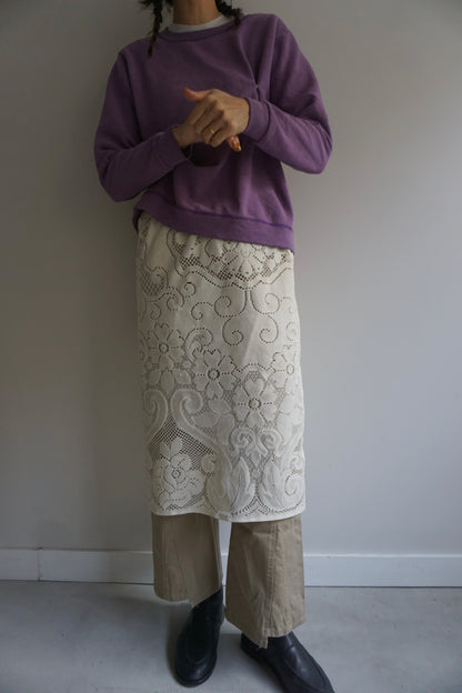 LACE SKIRT CREAM-2