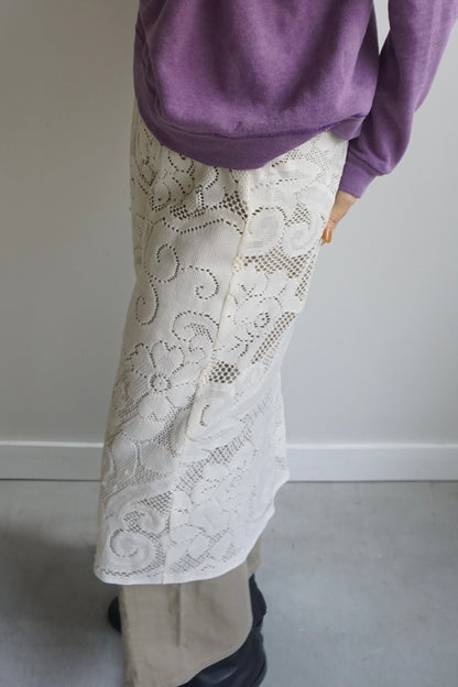 LACE SKIRT CREAM-2