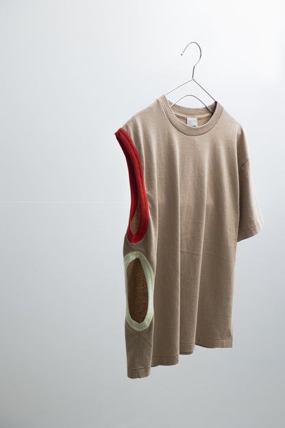 TWO TONE ASYMMETRY T-SHIRT
