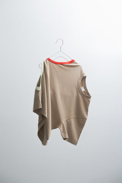 TWO TONE ASYMMETRY T-SHIRT