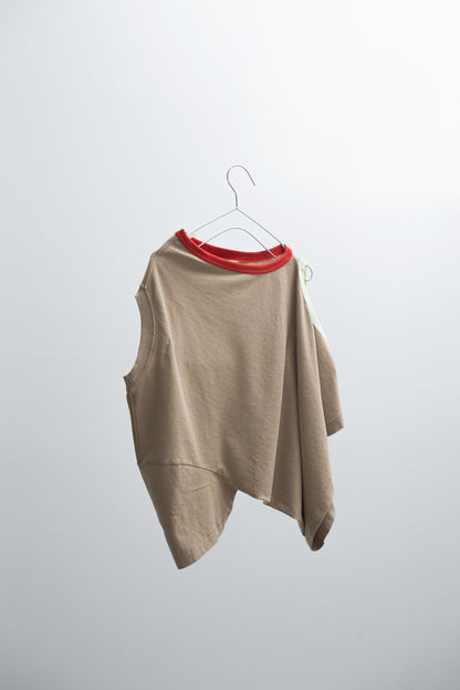 TWO TONE ASYMMETRY T-SHIRT