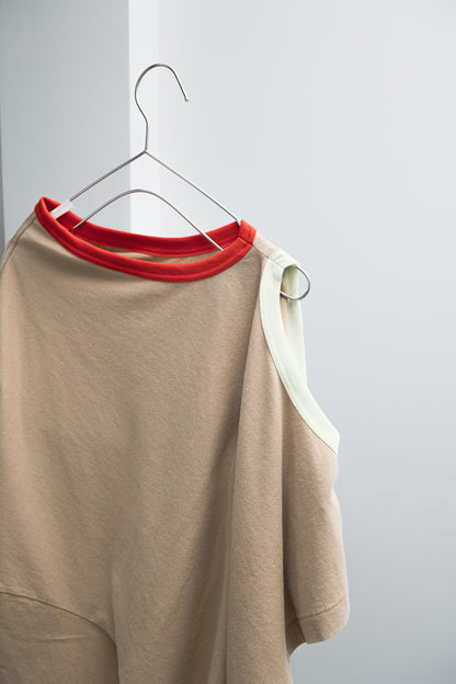 TWO TONE ASYMMETRY T-SHIRT