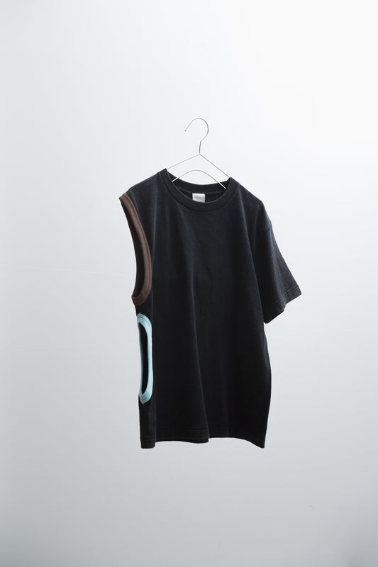 TWO TONE ASYMMETRY T-SHIRT