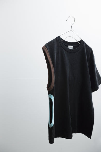 TWO TONE ASYMMETRY T-SHIRT