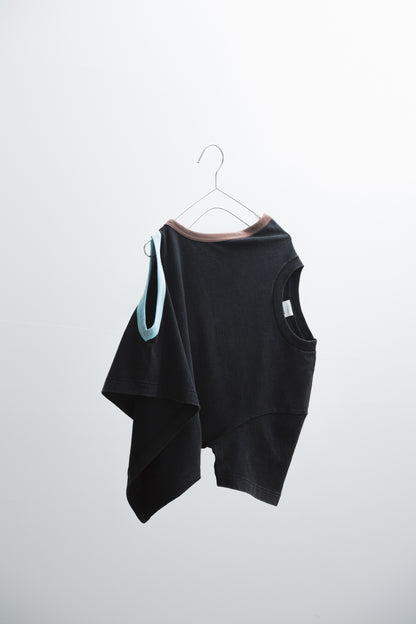 TWO TONE ASYMMETRY T-SHIRT