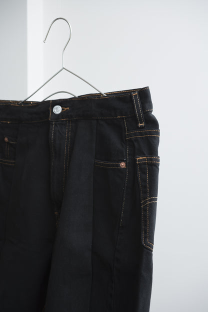 SWITCHING HALF DENIM ‐BLKS1