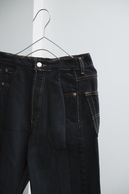 SWITCHING HALF DENIM ‐BLKS5