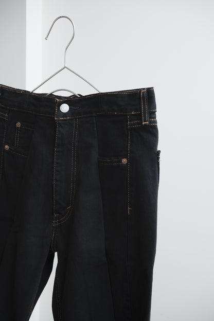 SWITCHING HALF DENIM ‐BLKS8