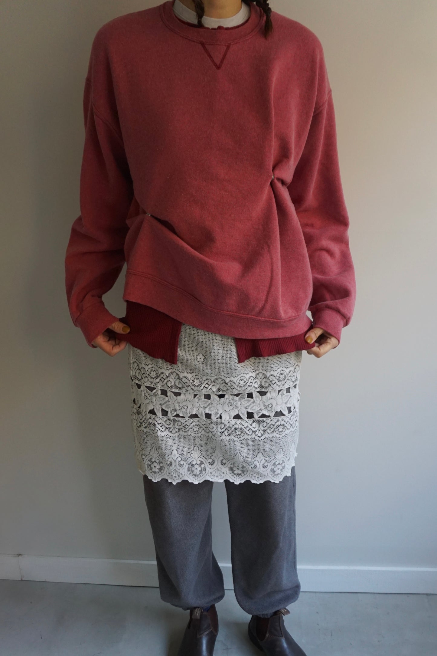 SNAP BUTTON BLEACH SWEAT-1