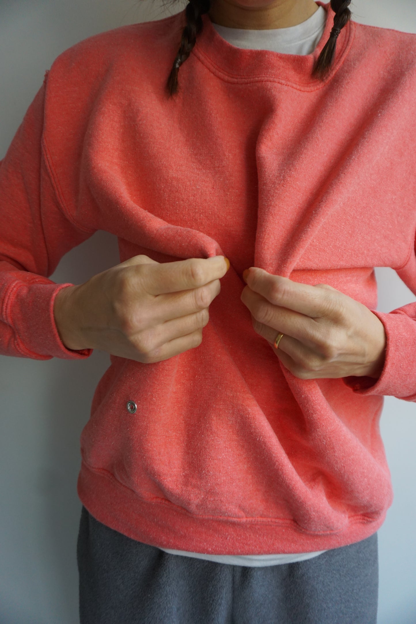 SNAP BUTTON BLEACH SWEAT-10