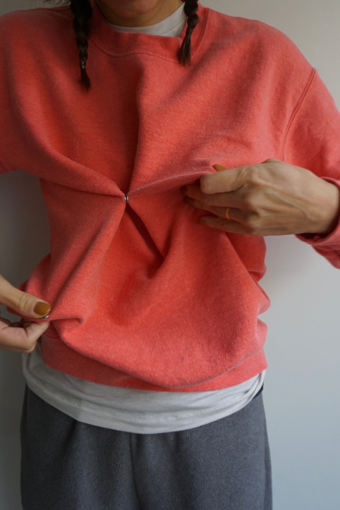 SNAP BUTTON BLEACH SWEAT-10