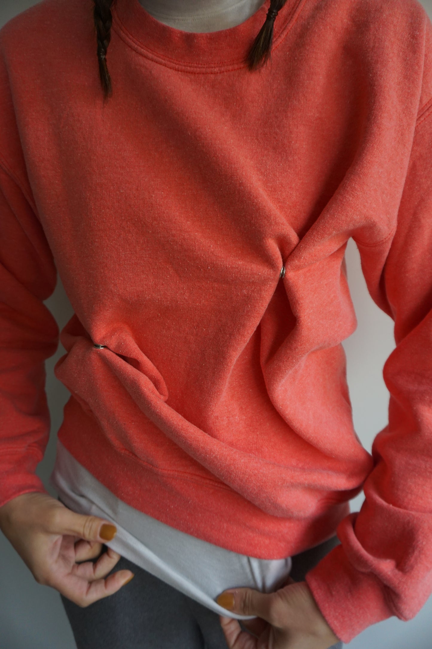 SNAP BUTTON BLEACH SWEAT-10