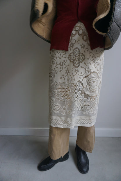 LACE SKIRT CREAM-4
