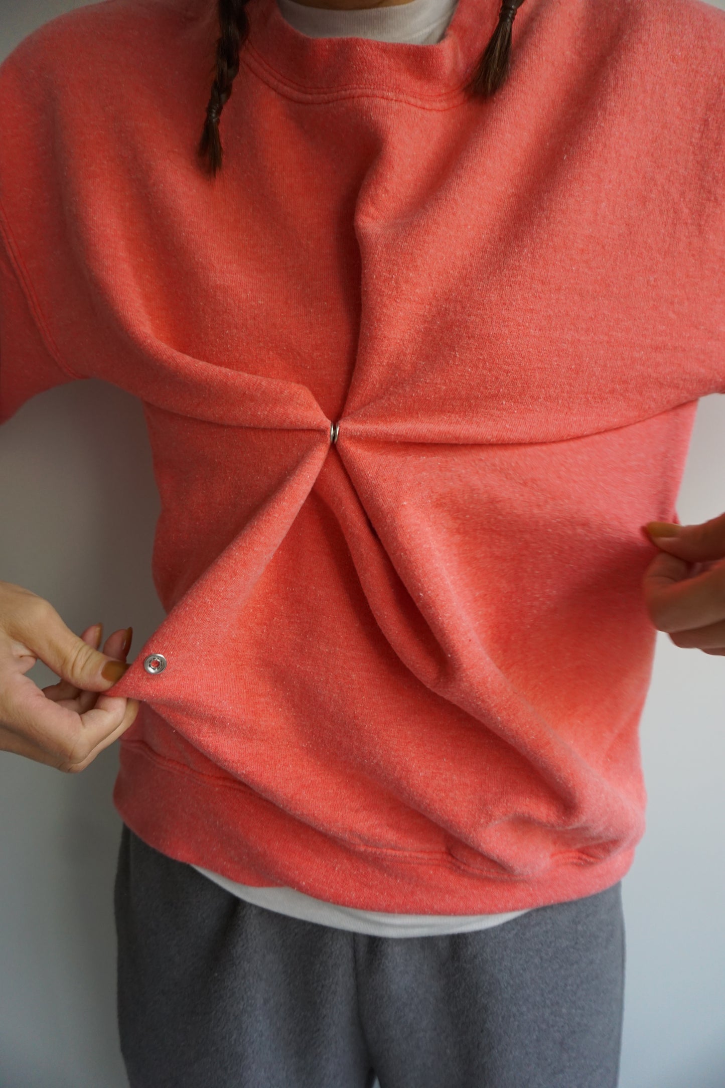 SNAP BUTTON BLEACH SWEAT-10