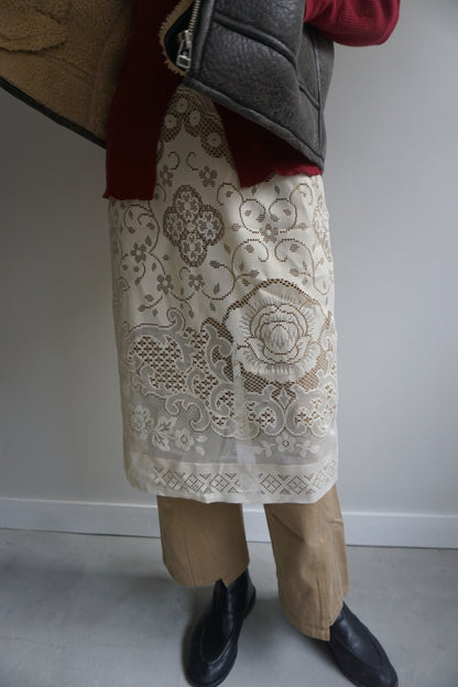 LACE SKIRT CREAM-4
