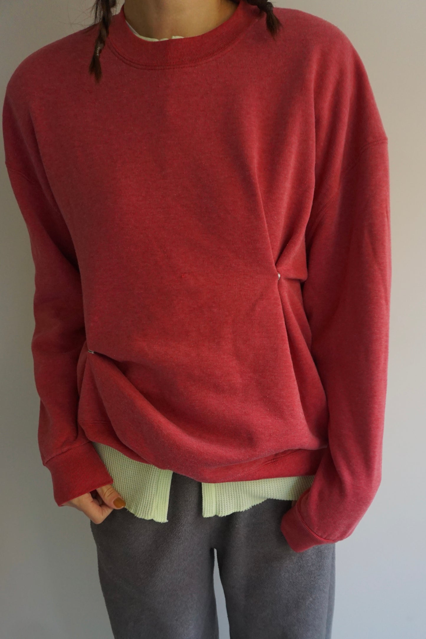 SNAP BUTTON BLEACH SWEAT-9