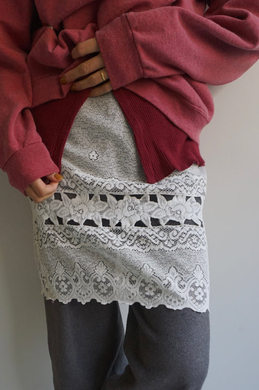 LACE SKIRT CREAM-1