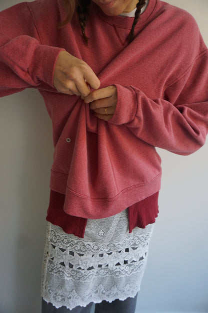 SNAP BUTTON BLEACH SWEAT-1