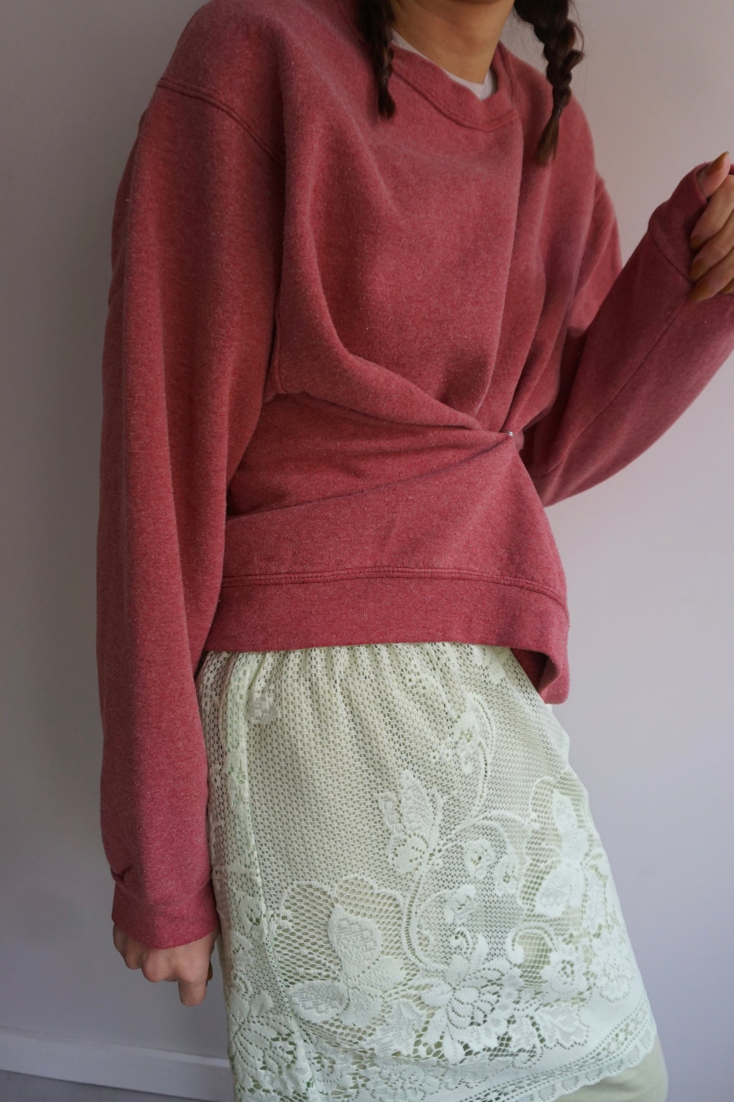 SNAP BUTTON BLEACH SWEAT-2