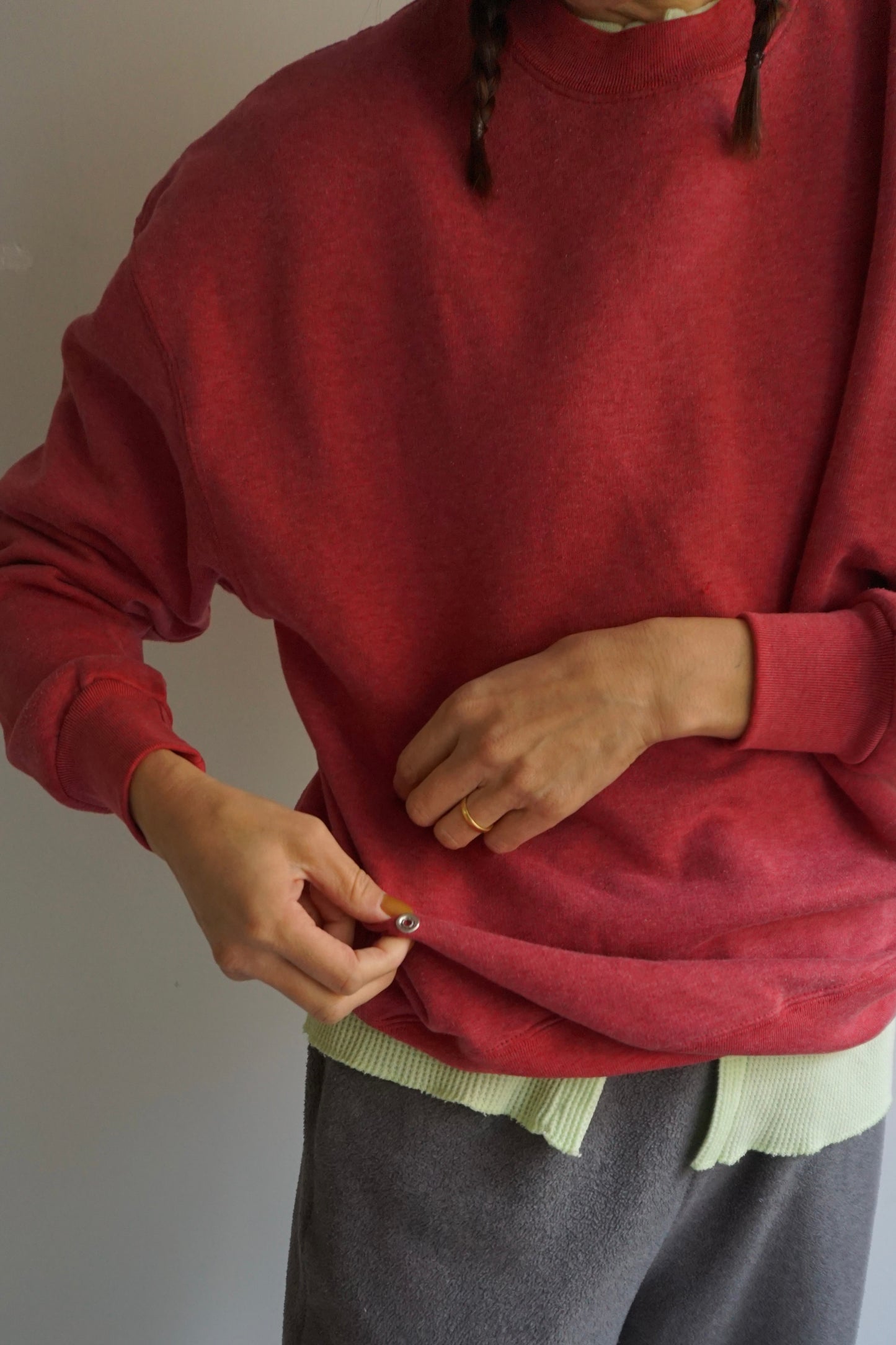 SNAP BUTTON BLEACH SWEAT-9