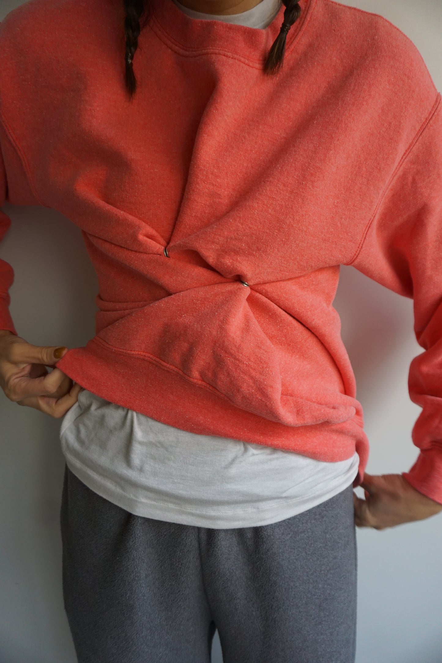 SNAP BUTTON BLEACH SWEAT-10