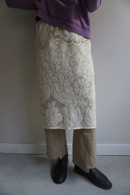 LACE SKIRT CREAM-2