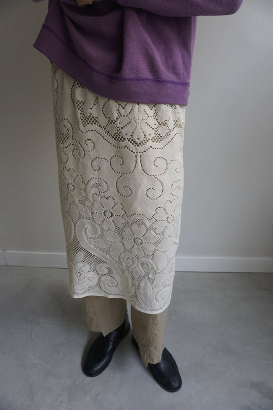 LACE SKIRT CREAM-2