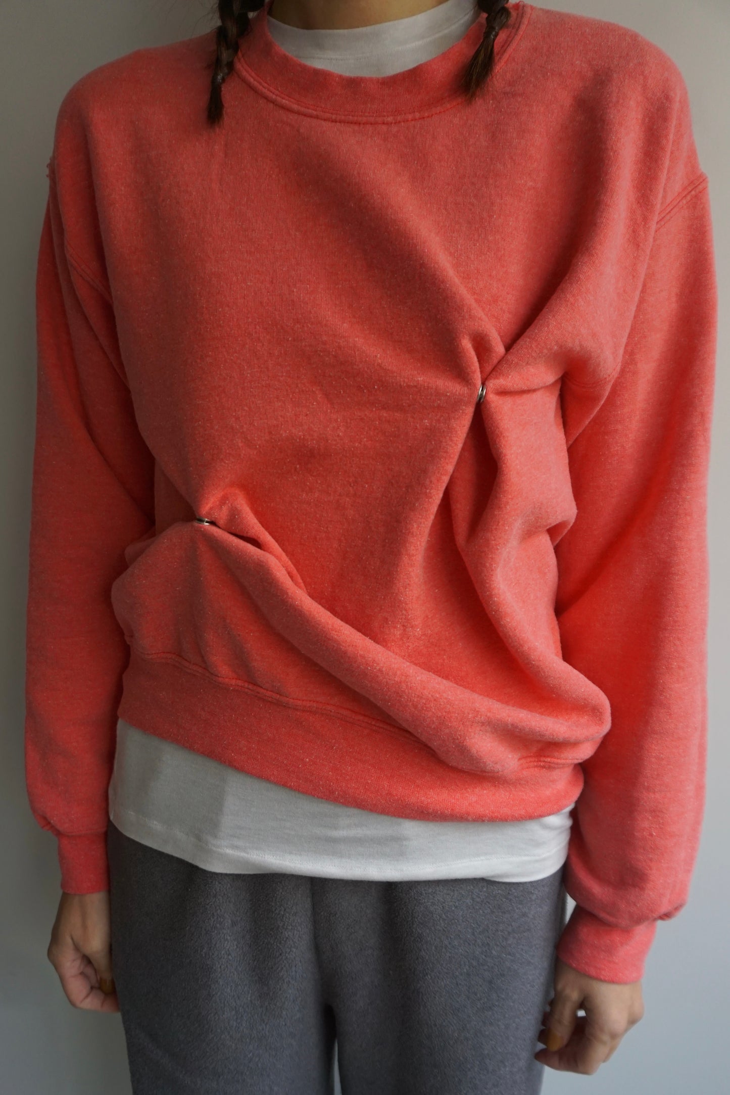 SNAP BUTTON BLEACH SWEAT-10