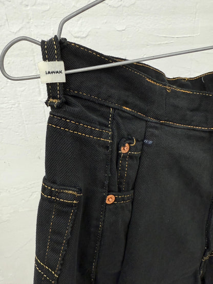 SWITCHING HALF DENIM ‐BLKS4