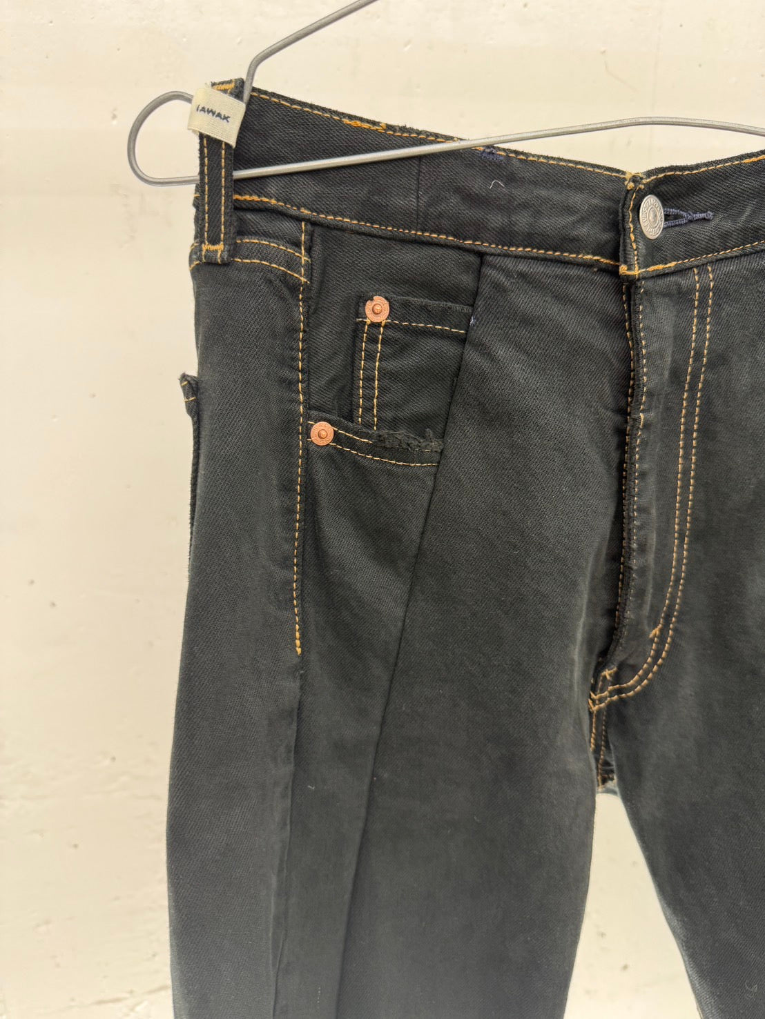 SWITCHING HALF DENIM ‐BLKS8