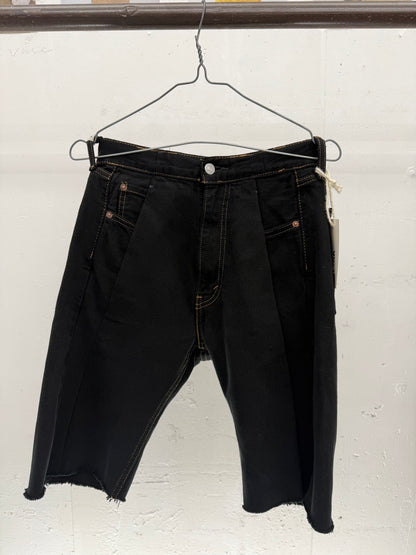 SWITCHING HALF DENIM ‐BLKS3