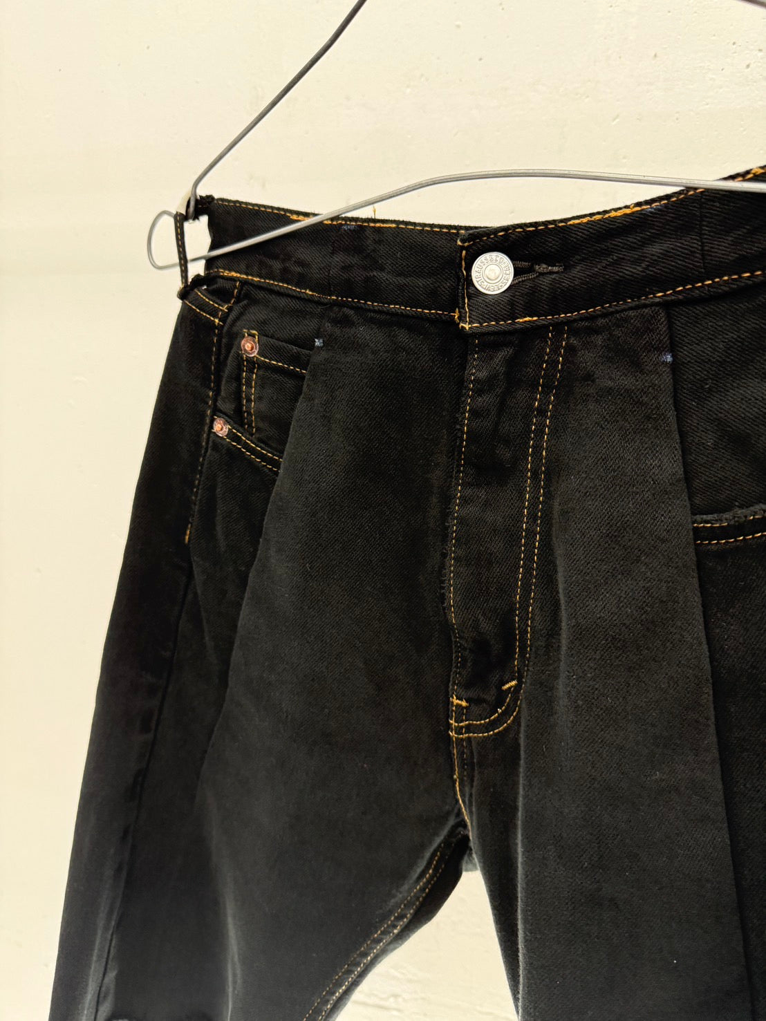 SWITCHING HALF DENIM ‐BLKS3