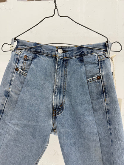 SWITCHING HALF DENIM ‐BLUM3