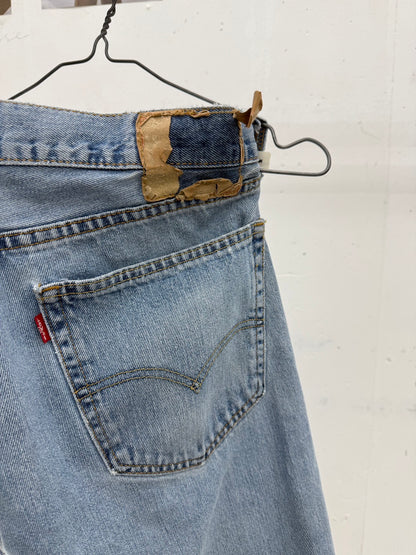 SWITCHING HALF DENIM ‐BLUM3