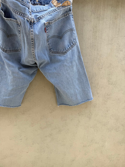 SWITCHING HALF DENIM ‐BLUM3