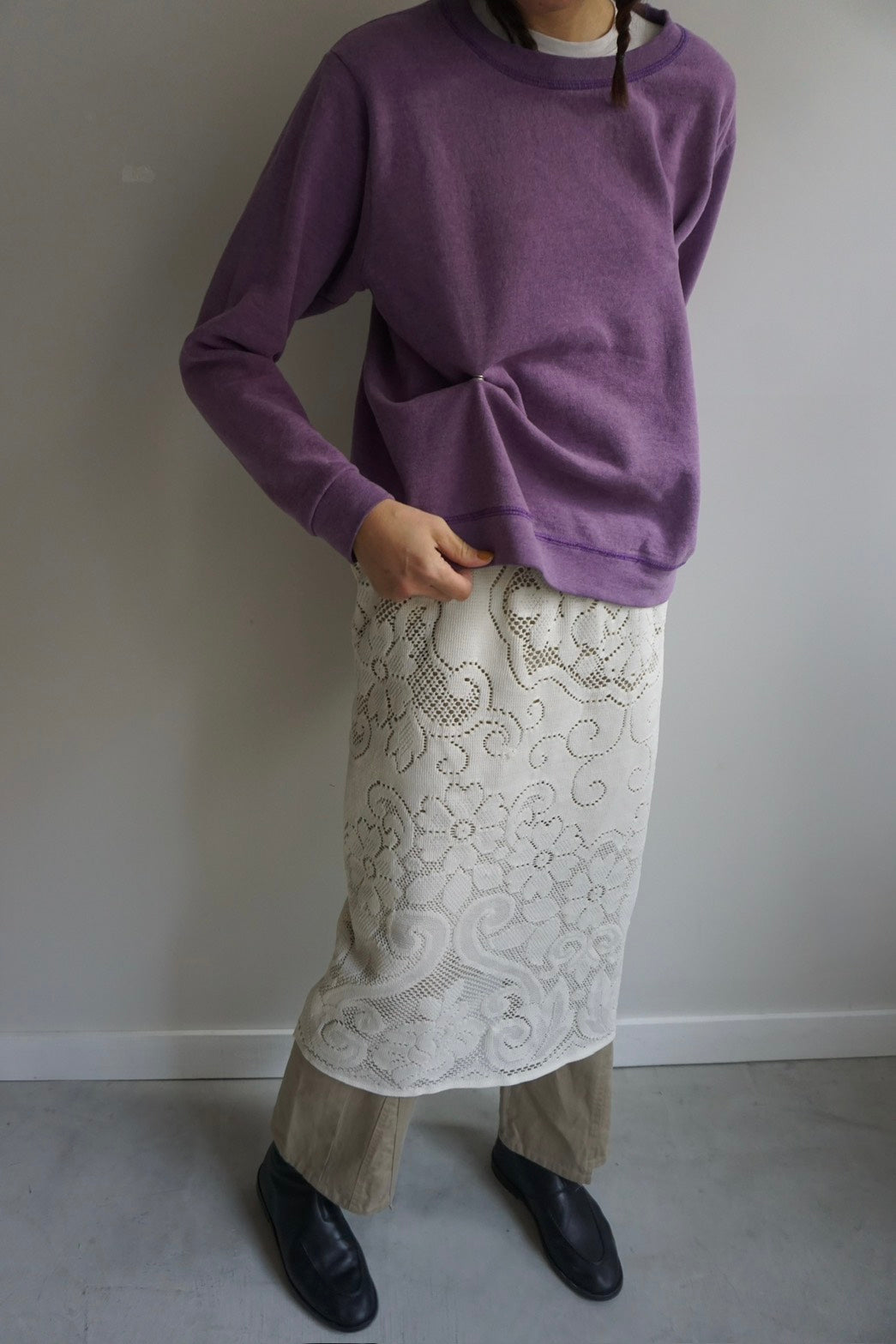 SNAP BUTTON BLEACH SWEAT-4