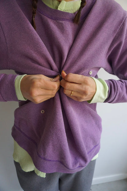 SNAP BUTTON BLEACH SWEAT-4