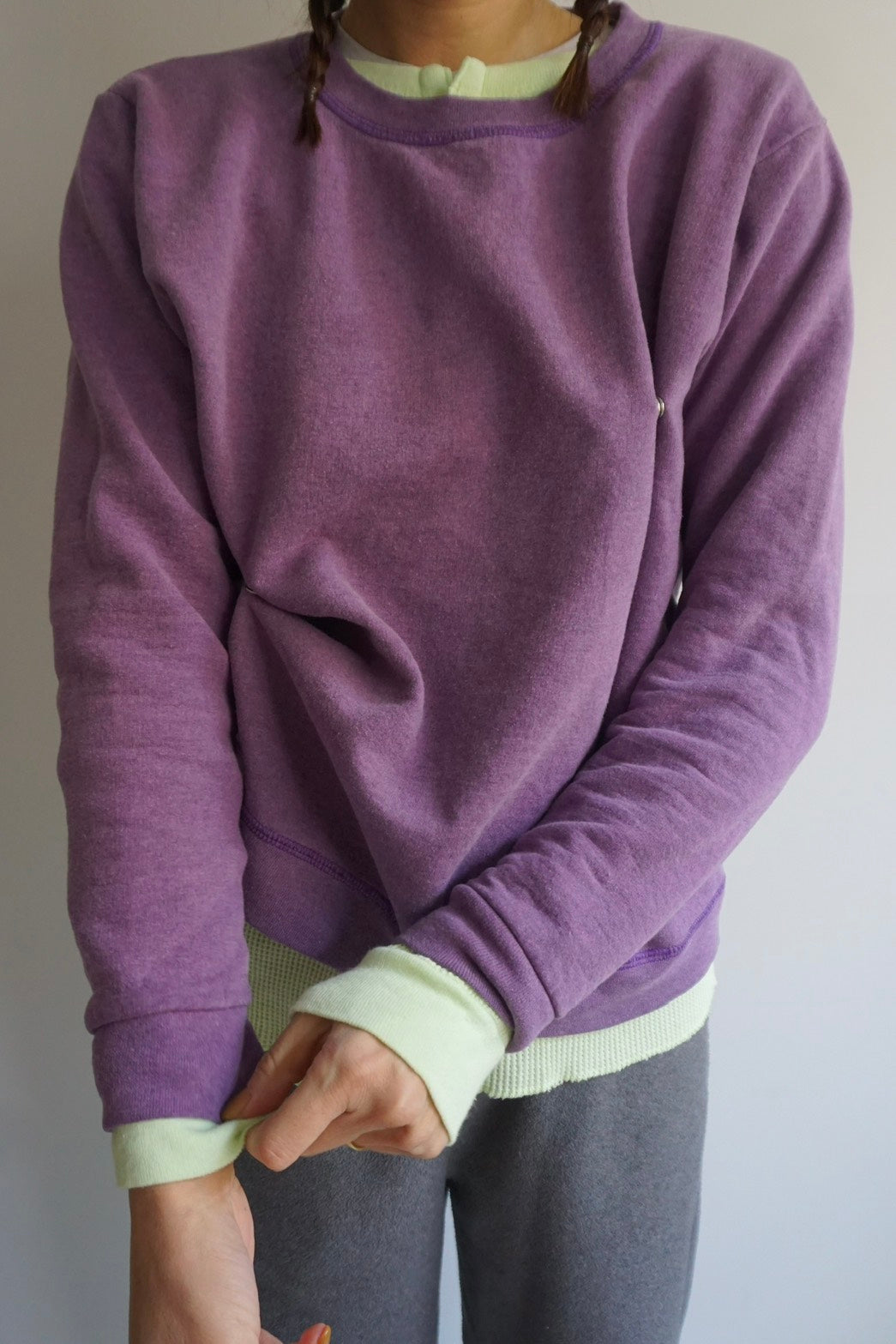 SNAP BUTTON BLEACH SWEAT-4